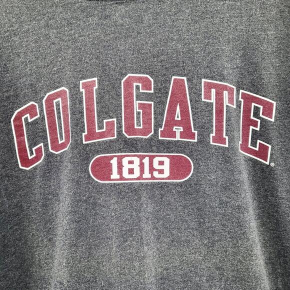 Colgate University Charcoal Gray Academia Crewneck Logo Graphic T-Shirt Men's L - Picture 3 of 7